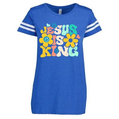 Christian Jesus Is King Aesthetic Groovy Enza Ladies Jersey Football T-Shirt