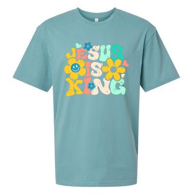 Christian Jesus Is King Aesthetic Groovy Sueded Cloud Jersey T-Shirt