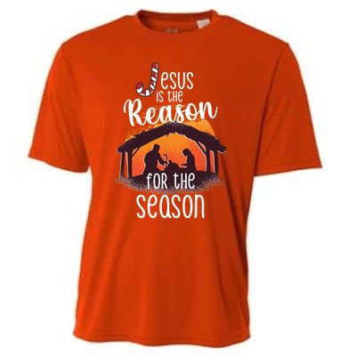 Christ Jesus Is The Reason For The Season T Sign Christmas Gift Cooling Performance Crew T-Shirt