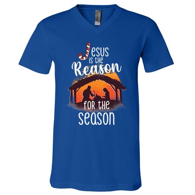 Christ Jesus Is The Reason For The Season T Sign Christmas Gift V-Neck T-Shirt