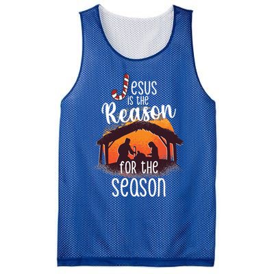 Christ Jesus Is The Reason For The Season T Sign Christmas Gift Mesh Reversible Basketball Jersey Tank