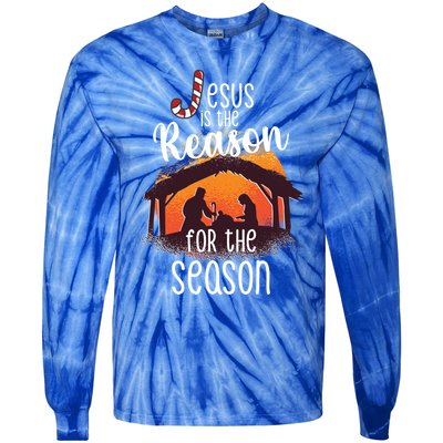 Christ Jesus Is The Reason For The Season T Sign Christmas Gift Tie-Dye Long Sleeve Shirt