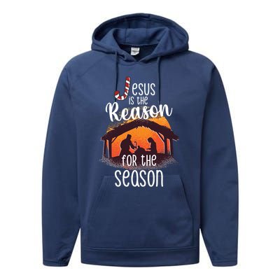 Christ Jesus Is The Reason For The Season T Sign Christmas Gift Performance Fleece Hoodie