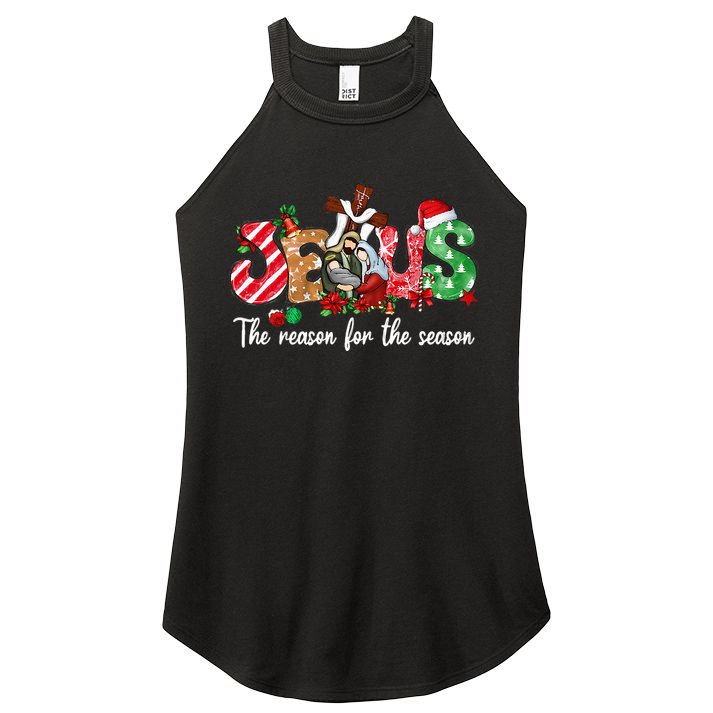 Christmas Jesus Is The Reason For The Season Jesus Pajamas Women's Perfect Tri Rocker Tank