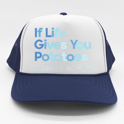 Chanukah Jewish If Life Gives You Potatoes Make Latkes Trucker Hat