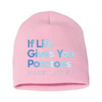 Chanukah Jewish If Life Gives You Potatoes Make Latkes Short Acrylic Beanie