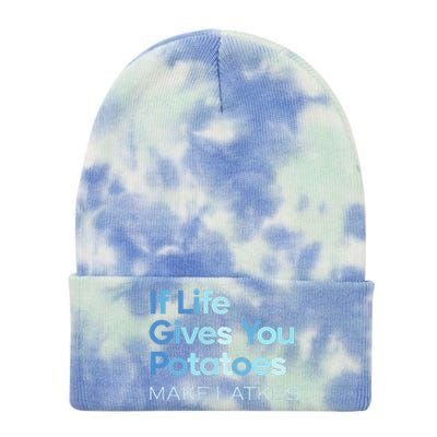 Chanukah Jewish If Life Gives You Potatoes Make Latkes Tie Dye 12in Knit Beanie