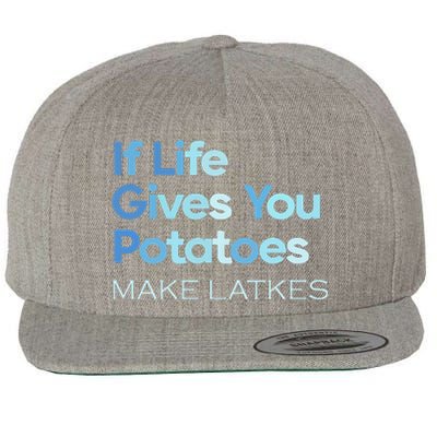 Chanukah Jewish If Life Gives You Potatoes Make Latkes Wool Snapback Cap