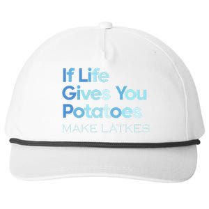 Chanukah Jewish If Life Gives You Potatoes Make Latkes Snapback Five-Panel Rope Hat