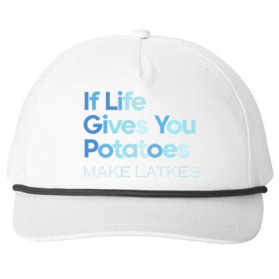 Chanukah Jewish If Life Gives You Potatoes Make Latkes Snapback Five-Panel Rope Hat