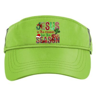 Christmas Jesus Is The Reason For The Season Jesus Pajamas Swea Adult Drive Performance Visor