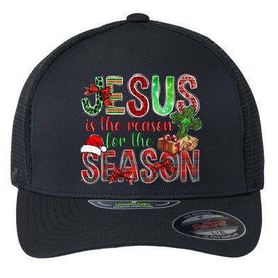 Christmas Jesus Is The Reason For The Season Jesus Pajamas Swea Flexfit Unipanel Trucker Cap