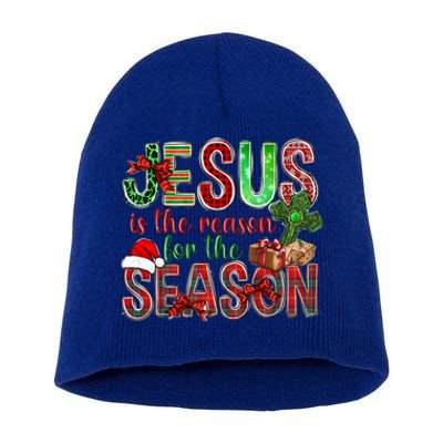 Christmas Jesus Is The Reason For The Season Jesus Pajamas Swea Short Acrylic Beanie