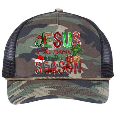 Christmas Jesus Is The Reason For The Season Jesus Pajamas Swea Retro Rope Trucker Hat Cap