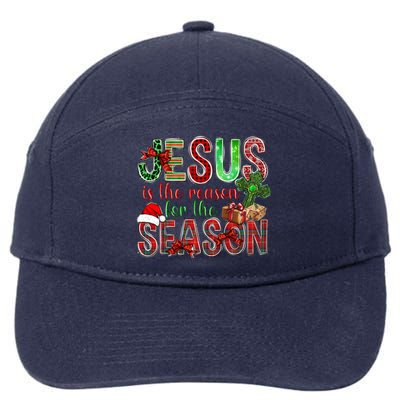 Christmas Jesus Is The Reason For The Season Jesus Pajamas Swea 7-Panel Snapback Hat