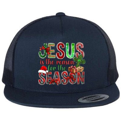 Christmas Jesus Is The Reason For The Season Jesus Pajamas Swea Flat Bill Trucker Hat