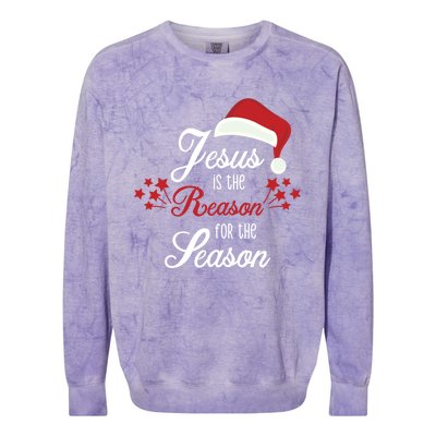 Christ Jesus Is The Reason For The Season T Sign Christmas Cool Gift Colorblast Crewneck Sweatshirt