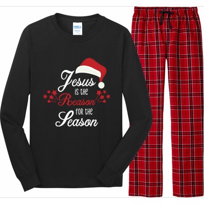 Christ Jesus Is The Reason For The Season T Sign Christmas Cool Gift Long Sleeve Pajama Set