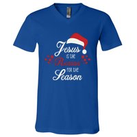 Christ Jesus Is The Reason For The Season T Sign Christmas Cool Gift V-Neck T-Shirt