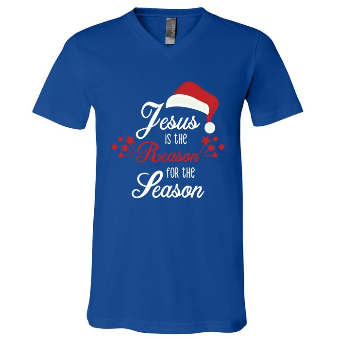 Christ Jesus Is The Reason For The Season T Sign Christmas Cool Gift V-Neck T-Shirt