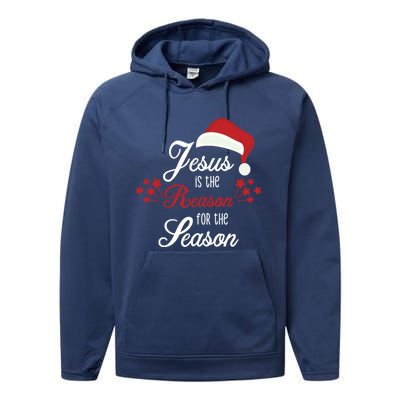 Christ Jesus Is The Reason For The Season T Sign Christmas Cool Gift Performance Fleece Hoodie