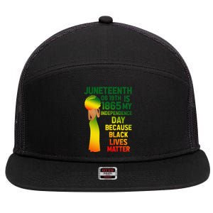 Cute Juneteenth Is My Independence Day Free Black  7 Panel Mesh Trucker Snapback Hat