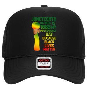 Cute Juneteenth Is My Independence Day Free Black  High Crown Mesh Back Trucker Hat