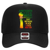 Cute Juneteenth Is My Independence Day Free Black  High Crown Mesh Back Trucker Hat