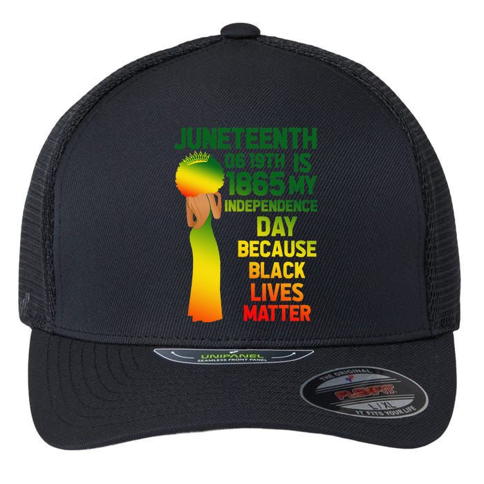 Cute Juneteenth Is My Independence Day Free Black  Flexfit Unipanel Trucker Cap