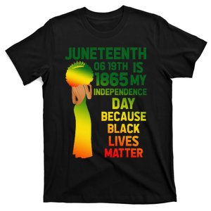 Cute Juneteenth Is My Independence Day Free Black  T-Shirt