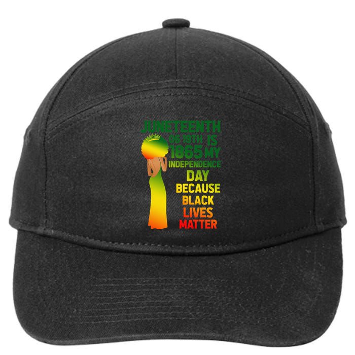 Cute Juneteenth Is My Independence Day Free Black  7-Panel Snapback Hat