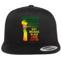 Cute Juneteenth Is My Independence Day Free Black  Flat Bill Trucker Hat