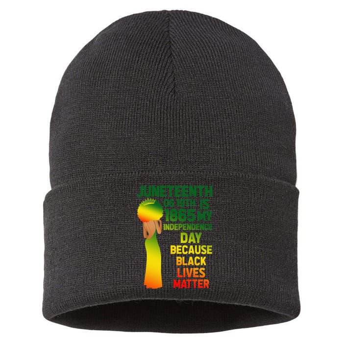 Cute Juneteenth Is My Independence Day Free Black  Sustainable Knit Beanie