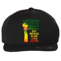 Cute Juneteenth Is My Independence Day Free Black  Wool Snapback Cap