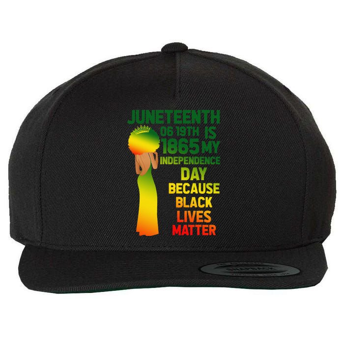 Cute Juneteenth Is My Independence Day Free Black  Wool Snapback Cap