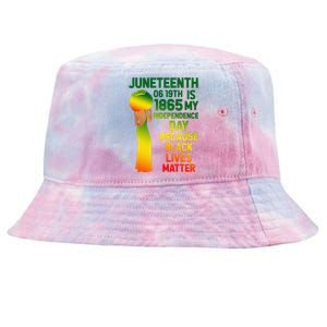 Cute Juneteenth Is My Independence Day Free Black  Tie-Dyed Bucket Hat