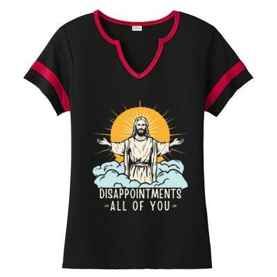 Christian Jesus Joke Meme Disappointments All Of You Ladies Halftime Notch Neck Tee