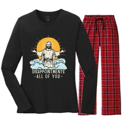 Christian Jesus Joke Meme Disappointments All Of You Women's Long Sleeve Flannel Pajama Set 