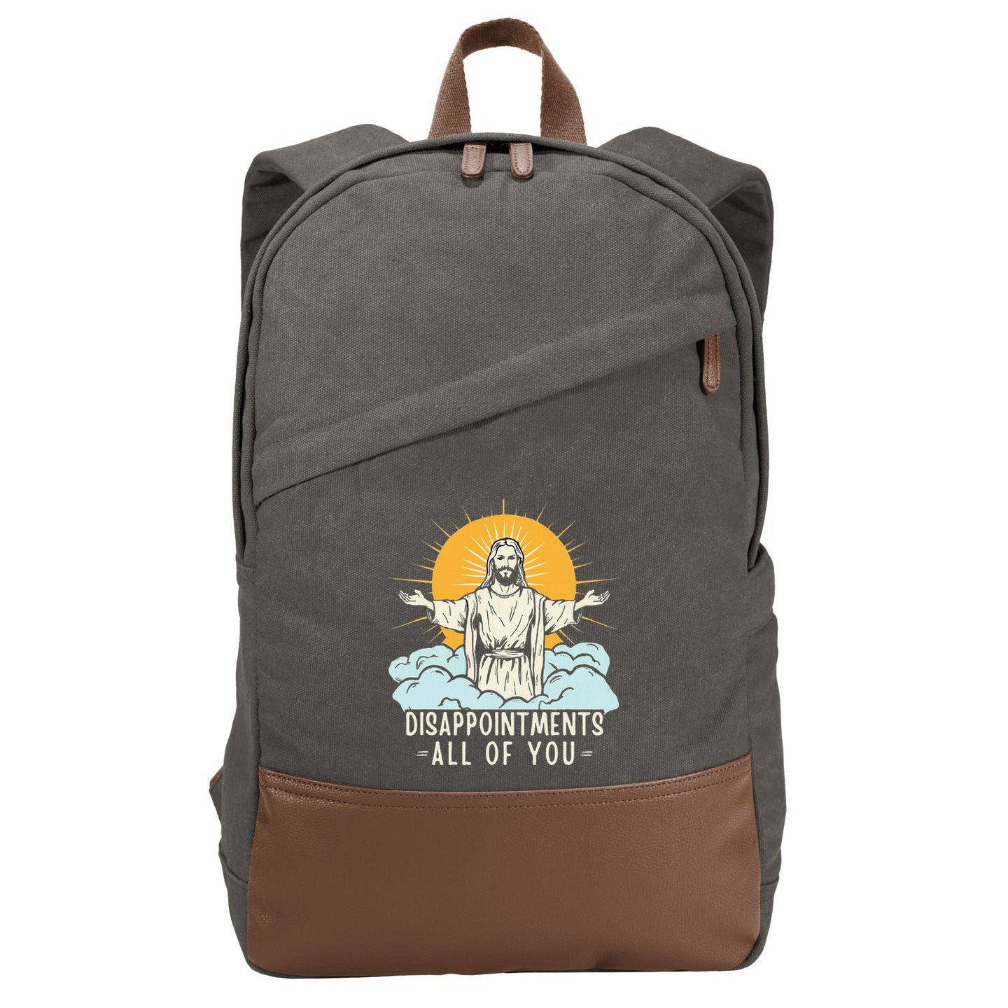 Christian Jesus Joke Meme Disappointments All Of You Cotton Canvas Backpack