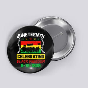 Celebrating Juneteenth June 19th 1865 Black Freedom African Button