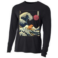 Capybara Japanese Kanagawa Wave Funny Surf Animal Cooling Performance Long Sleeve Crew