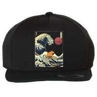 Capybara Japanese Kanagawa Wave Funny Surf Animal Wool Snapback Cap