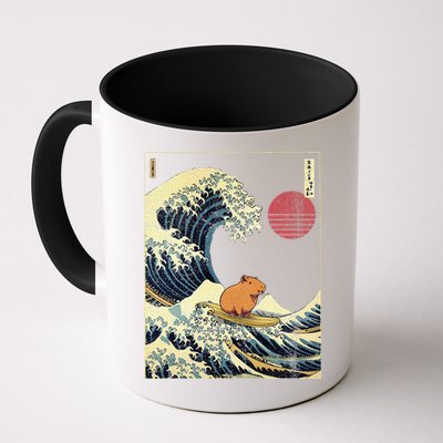 Capybara Japanese Kanagawa Wave Funny Surf Animal Mug