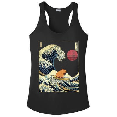 Capybara Japanese Kanagawa Wave Funny Surf Animal Ladies PosiCharge Competitor Racerback Tank