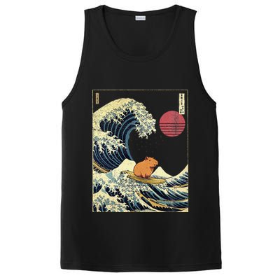 Capybara Japanese Kanagawa Wave Funny Surf Animal PosiCharge Competitor Tank