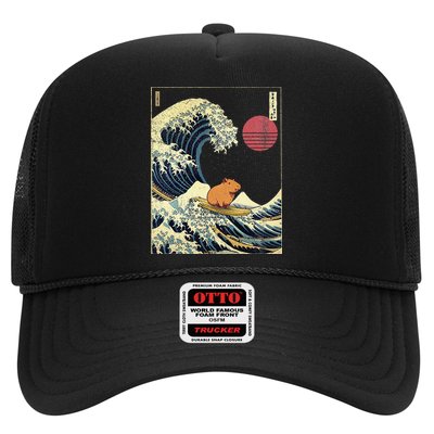Capybara Japanese Kanagawa Wave Funny Surf Animal Trucker Hat