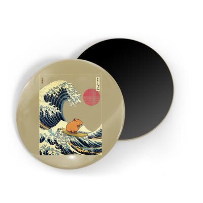Capybara Japanese Kanagawa Wave Funny Surf Animal Magnet