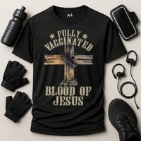 Christian Jesus Lover Fully Vaccinated By The Blood Of Jesus Long Sleeve TShirt Cooling Performance Crew T-Shirt
