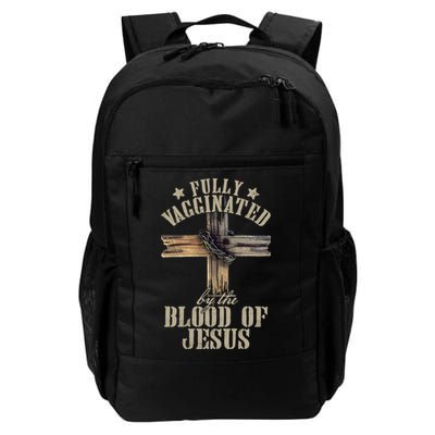 Christian Jesus Lover Fully Vaccinated By The Blood Of Jesus Long Sleeve TShirt Backpack