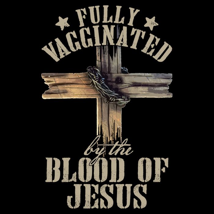 Christian Jesus Lover Fully Vaccinated By The Blood Of Jesus Long Sleeve TShirt Drawstring Bag